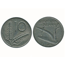 10 лир Италии 1973 г.