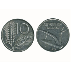 10 лир Италии 1974 г.