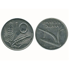 10 лир Италии 1977 г.