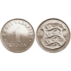 1 крона Эстонии 1993 г.