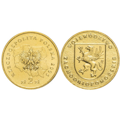 Монета 2 злотых Польши 2005 г., Западно-Поморское воеводство