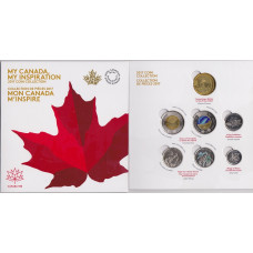 Набор из 7-ми монет Канады 2017г. 150 лет Конфедерации в буклете