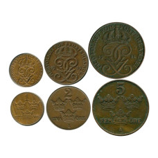 Набор из 3-х монет Швеции (бронза)