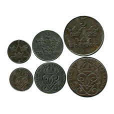 Набор из 3-х монет Швеции (Сталь)