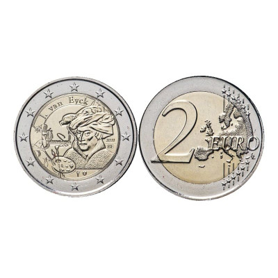 Памятная монета 2 евро Бельгии 2020 г. Ян Ван Эйк