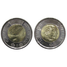 2 доллара Канады 2017 г. 150 лет Конфедерации - Полярное сияние