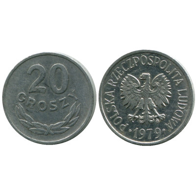 Монета 20 грошей Польши 1979 г.