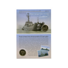 2 злотых Польши 2013 г., Военно-транспортный корабль «Люблин» (в открытке)