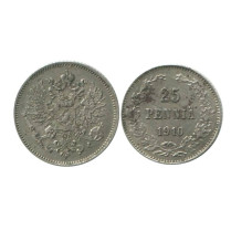 25 пенни Российской империи (Финляндии) 1910 г., Николай II (1)
