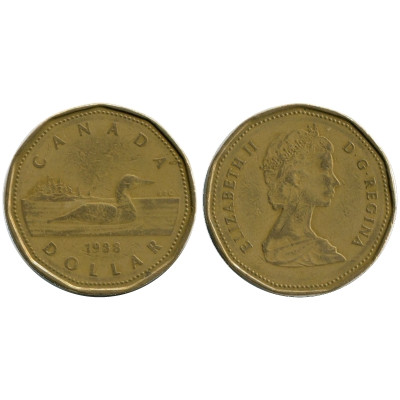 Монета 1 доллар Канады 1988 г.