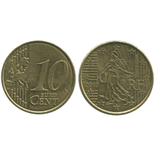 10 евроцентов Франции 2010 г.