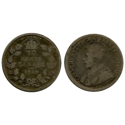 Серебряная монета 10 центов Канады 1918 г.(1)