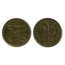 5 грошей Польши 2005 г.