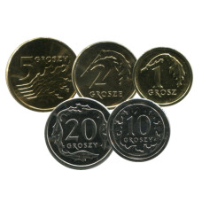 Набор из 5-ти монет Польши 2010-2014 гг.