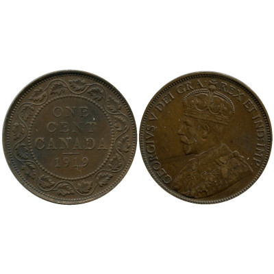 Монета 1 цент Канады 1919 г.