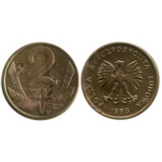 2 злотых Польши 1988 г.