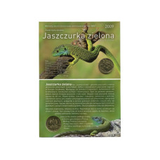 2 злотых Польши 2009 г., Зелёная ящерица (в открытке)