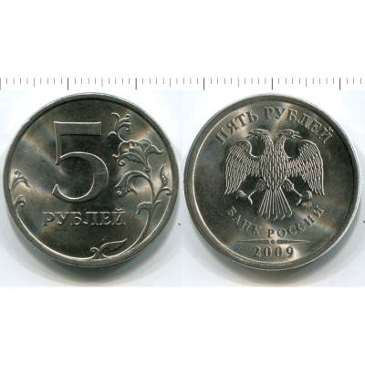 Монета 5 рублей 2009 г., магнитная СПМД