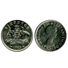 6 пенсов Австралии 1963 г.