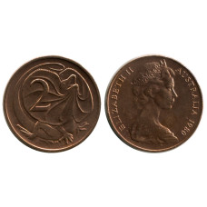 2 цента Австралии 1980 г., Плащеносная ящерица