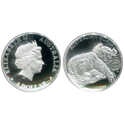Серебряная монета 1 доллар Австралии 2012 г., Австралийская Коала