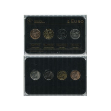 Набор из 4-х евро монет Германии, Нижняя Саксония 2014 г. (в пластике, D)
