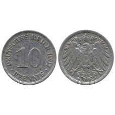 10 пфеннигов Германии 1907 г. (A)