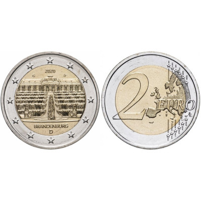 2 евро Германии 2020 г. Дворец Сан-Суси в Потсдаме (G)