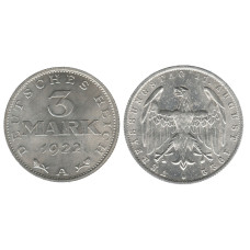 3 марки Германии 1922 г., Веймар (с ободком)