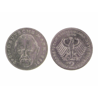 Монета 2 марки Германии 1989 г., (D) Людвиг Эрхард
