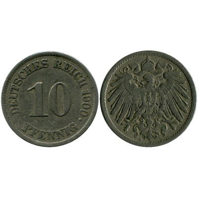 Монета 10 пфеннигов Германии 1900 г. (A)
