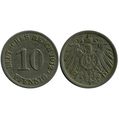 Монета 10 пфеннигов Германии 1912 г. (A)