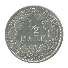 1/2 марки Германии 1909 г. (A)