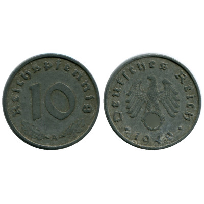 Монета 10 рейхспфеннигов Германии 1940 г. A