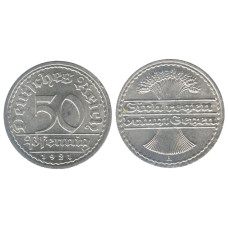 50 пфеннигов Германии 1921 г. А