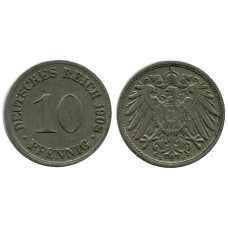 10 пфеннигов Германии 1908 г. (D)
