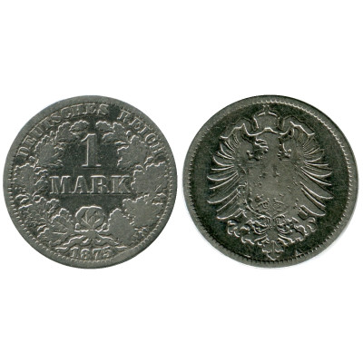 Серебряная монета 1 марка Германии 1875 г. (А)