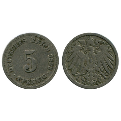 Монета 5 пфеннигов Германии 1893 г. А(1)