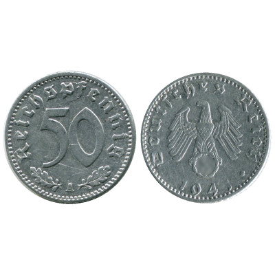 Монета 50 рейхспфеннигов Германии 1941 г. А