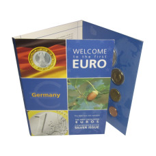 Набор из 8-ми евро монет и жетона (серебро) Германии 2002 г. (в буклете)
