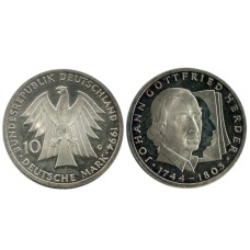 10 марок ФРГ 1994 г., 250 лет со дня рождения Иоганна Готфрида Гердера