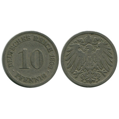 Монета 10 пфеннигов Германии 1893 г. (A)