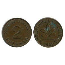 2 пфеннига Германии 1961 г. (D)