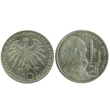 10 марок ФРГ 1988 г., 100 лет со дня смерти Карла Фридриха Цейса