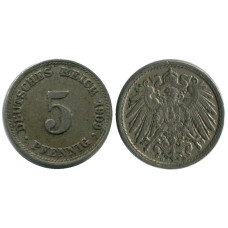 5 пфеннигов Германии 1909 г. (D)