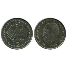 2 марки Германии 1983 г. (F) (Конрад Аденауэр)