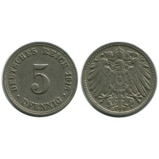 5 пфеннигов Германии 1913 г. (D)