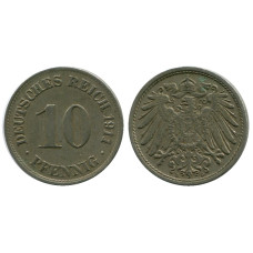 10 пфеннигов Германии 1911 г. (D)