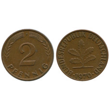 2 пфеннига Германии 1970 г. (F)