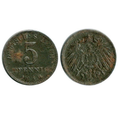 Монета 5 пфеннигов Германии 1918 г. (A)
